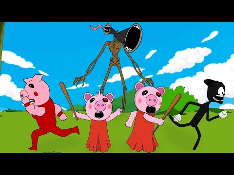 Siren Head, Piggy Family And Cartoon Cat Battle + More | Roblox Piggy Animation - GV Studio