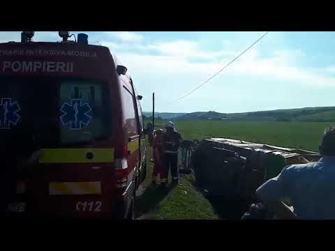 Căruță răsturnată între Bazn și Boian   Nouă persoane la spital