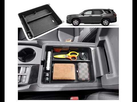 TACOBRO Center Console Organizer Compatible with 2020-2023 Silverado/Sierra 2500/3500HD/ 2019-2022 Chevy Silverado 1500 / GMC Sierra 1500 Accessories - Full-Coverage Insert Tray, ABS material Black video review thumbnail