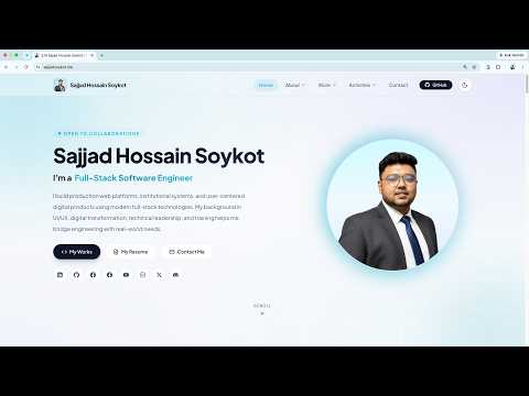 Introducing My Personal Portfolio Website | S M Sajjad Hossain Soykot