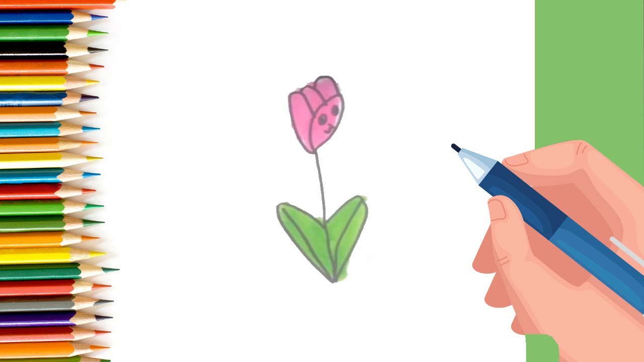 How to Draw easy Tulip step by step for Kids #shorts