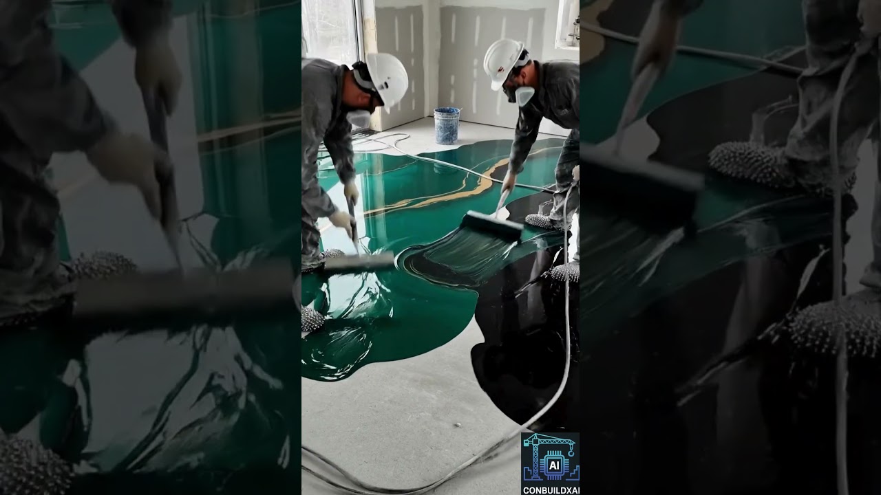 👉 🤯 Unbelievable Living Room Transformation 🔥✨| #epoxyfloor #livingroom #beforeandafter #ai #shorts