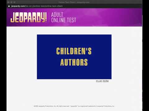 Jeopardy! Adult Online Contestant Test - Jan 28, 2020