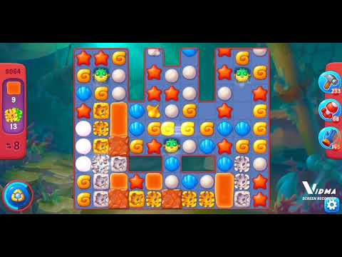 Fishdom. 9064 hard level no boosters and diamonds. 10 moves