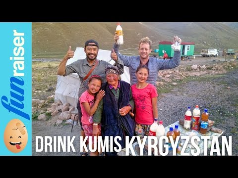 Drink Kumis (Fermented Mare's Milk) in Kyrgyzstan