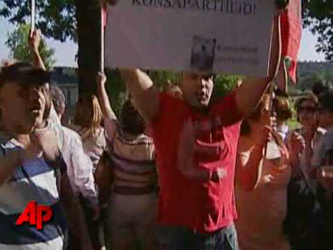 Raw Video: Protest at Iranian Embassy in Sweden