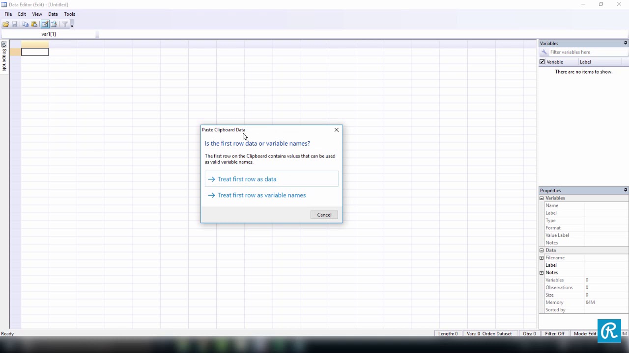 Using the data editor to input data in STATA