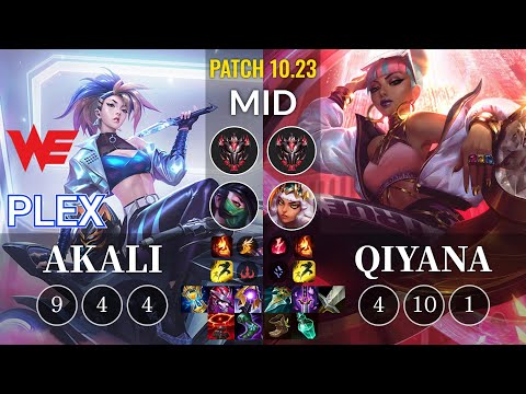 WE Plex Akali vs Qiyana Mid - KR Patch 10.23