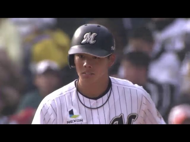 【7回裏】マリーンズ・肘井 嬉しい1軍初タイムリーヒット!! 2015/3/15 M-G