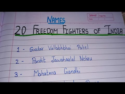 Names of 20 Freedom Fighters // Freedom Fighters of India //; Indn Freedom Fighters