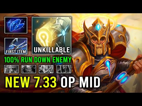 NEW 7.33 OP MID HERO 1v5 Unkillable Harpoon Omniknight EZ 22Min GG Stomp Enemy Dota 2