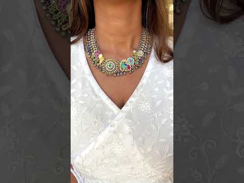 Brass druzy stone long earrings