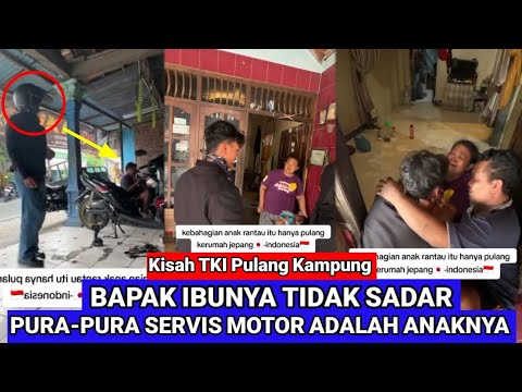 Parents burst into tears after their son gave them a surprise by returning from abroad from Japan.