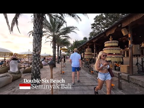 Strolling Around Double Six Beach Seminyak Bali At Sunset | Walking Tour Bali Today 2025