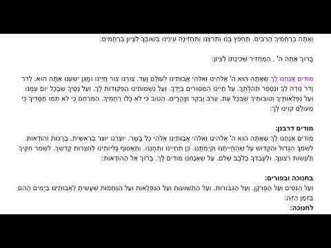 Amida (Hazara) Minha of Shabbat - עמידה (חזרה) מנחה של שבת