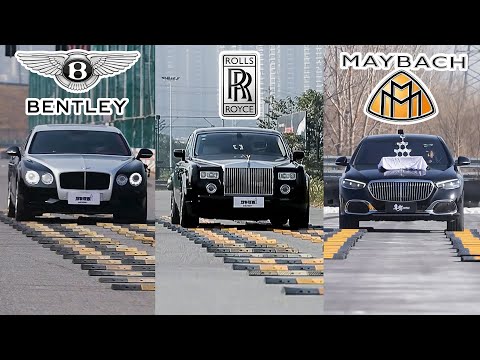 Insane Luxury Car Suspension Bump Test | Maybach vs Rolls Royce vs Bentley vs Honqqi