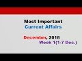 December 2018 Week 1 1 7 Dec Current Affairs English