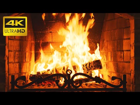🔥 Cozy Crackling Fireplace 4K - No Music - Relaxing Fire Burning Video & Crackling Fireplace Sounds