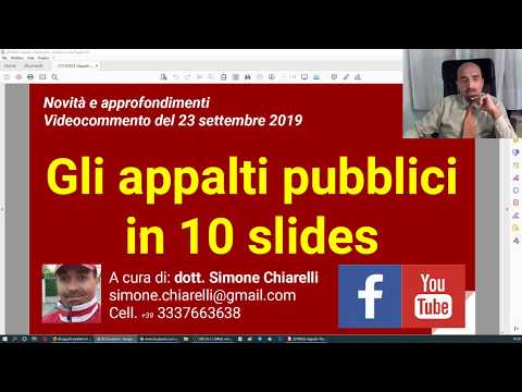 , title : 'Gli appalti pubblici in 10 slides (23/9/2019)'