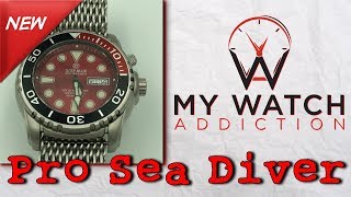 Deep blue pro sea diver 1000 bracelet black dial