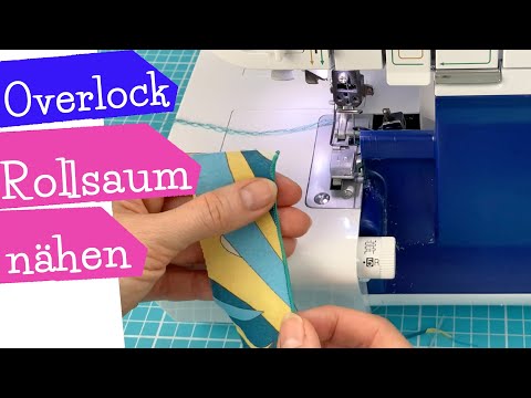 Rolled hem with the serger | Overlocker rolled rem - how to | settings, thread tension rolled hem