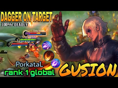 Dagger On Target!! Gusion Mobile legends Gameplay - PorkataL top 1 global gusion