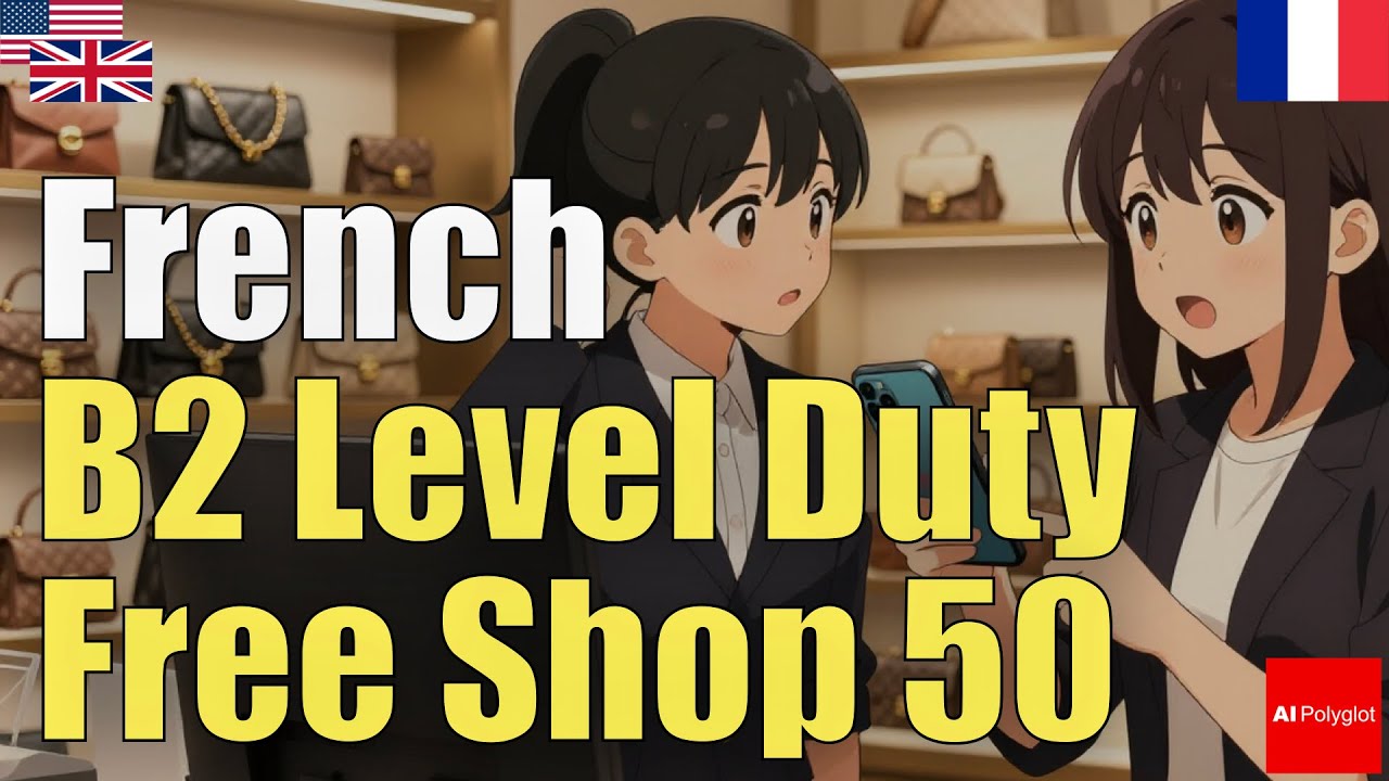 French B2 Duty-Free Shop Conversation 50 | From scratch | Immersion | Background | Natural | Common