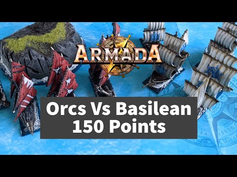 Kings of War Armada Battle Report. Orcs Vs Basilean 150pt Maritime Patrol