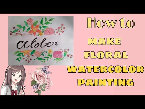 How to make floral month card||Watercolor painting||Beginners||Ritima Bhowmick