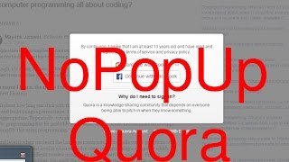 How to Avoid Popup Message on Quora.com