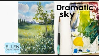 How to paint dramatic watercolor clouds in minutes!