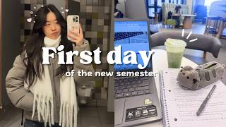 First day of school (spring semester): new classes, first year, Binghamton University