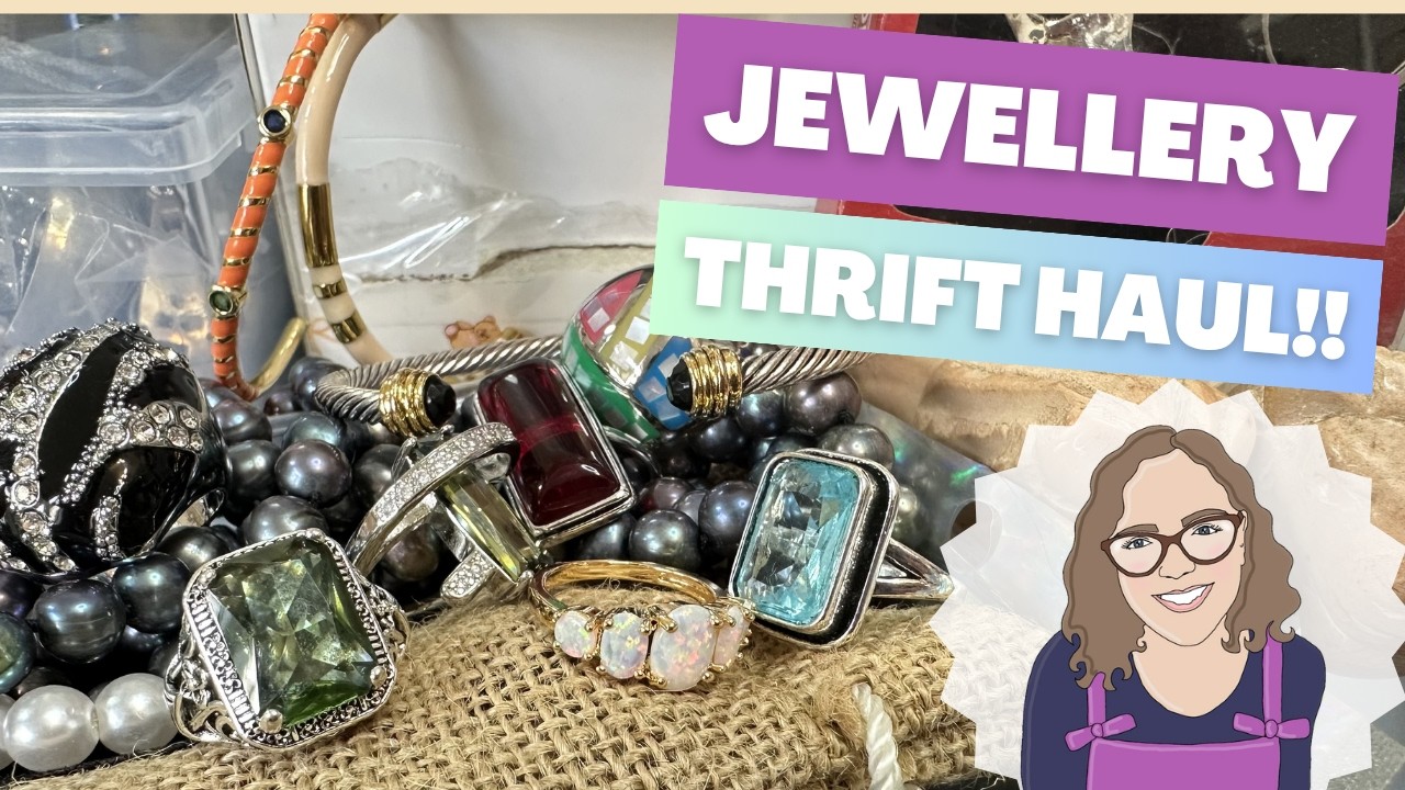 Thrifted Jewellery Haul - Beautiful Silver Rings, Gemstones & Vintage Finds!