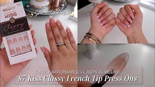 How To Make $7 KISS CLASSY FRENCH TIP PRESS ON NAILS Look NATURAL & LAST 3+ WEEKS | *MUST WATCH* 💅🏼