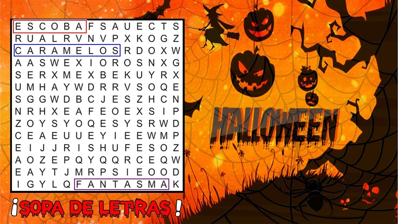 ¡Sopa de letras Halloween! PONTE A PRUEBA SUERTE ¡ADELANTE!