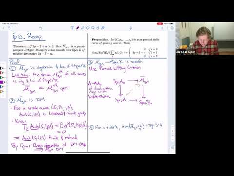 Introduction to stacks and moduli (Jarod Alper) - Lecture 15