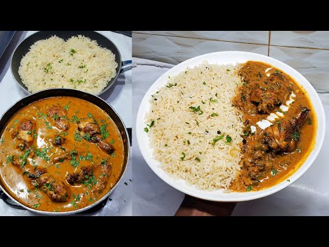Fluffy Rice & Chicken Curry Recipe || How to cook chicken || Fluffy rice recipe