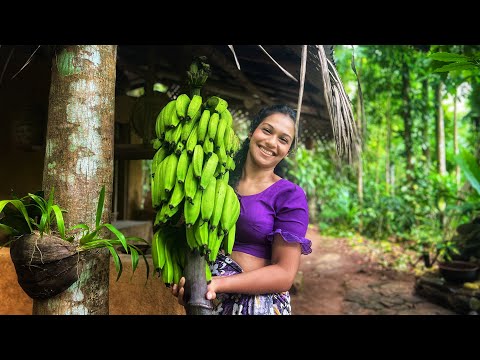 Nature Knocked Them Down, I Cooked a Village-Style Feast with Fallen Bananas!