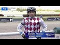 Jockey Manny Franco Speaks With Acacia Courtney After Winning The Florida Derby With Tiz The Law