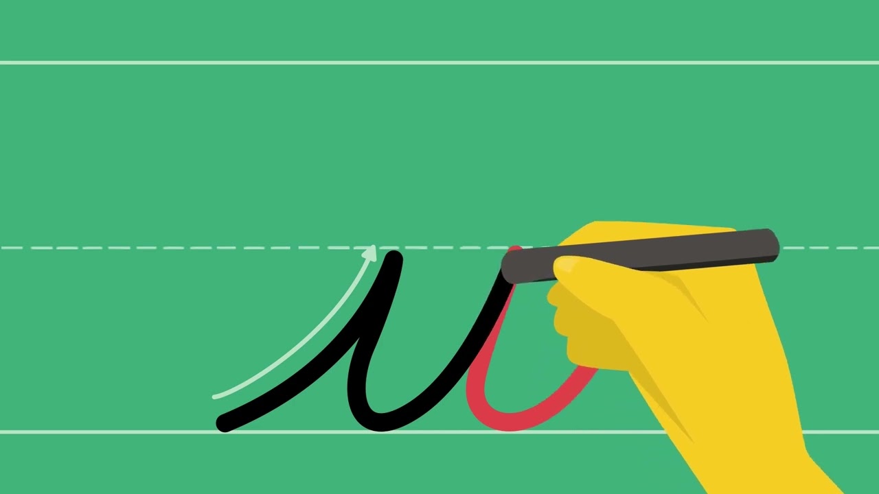 How to write a cursive letter “u” in lowercase