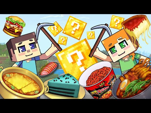 Minecraft Animation Lucky block food Mukbang
