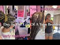 Day in the life of a teen braider| watch me braid, go to the mall, etc.