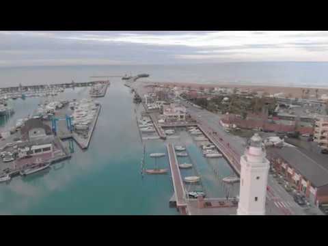 Harbor of Rimini from drone