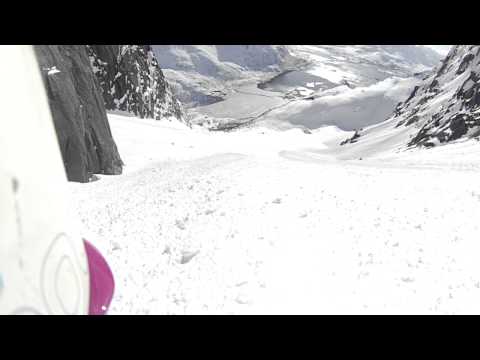 Anja Bolbjerg skiing Geitgaljetind, Lofoten - in Mammut 150 Peaks project (helmet cam)