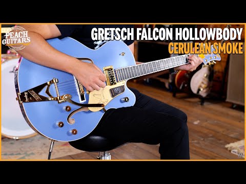 Gretsch Falcon Hollow Body - Ebony - Cerulean Smoke image 11