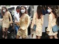 Cute Alia Bhatt Looking H0T Today In Deep Neck Frock As She Arrived To Hangout With Friends Cafe