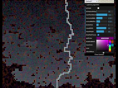 Lightning-Algorithm visualized with Javascript