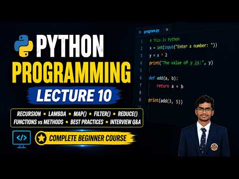 Python Programming Full Course Lecture 10 Functions In Python Complete Beginner Course
