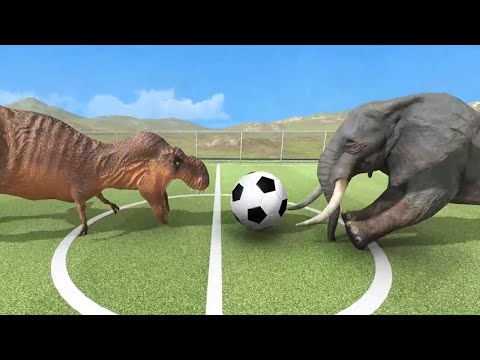 Elephant vs Dino Animal Olympic Games - Animal Revolt Battle Simulator