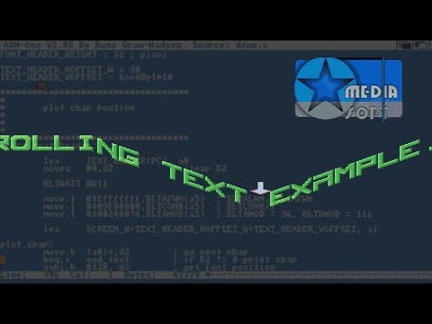 Amiga 500 interactive camel text demo with copper benchmark - Assembly demo
